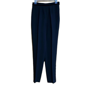 Simon Chang Tuxedo Style Pants with Velvet Trim and Jeweled Buttons Size 6 - EUC